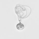 Sterling Silver Eye of Horus Necklace, Silver Chain, Religious Necklaces, Eye of Ra Chains
