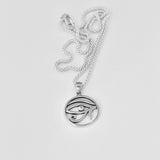 Sterling Silver Eye of Horus Necklace, Silver Chain, Religious Necklaces, Eye of Ra Chains