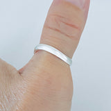 Sterling Silver High Polish Curve Thumb Band, Silver Ring, Stackable Wedding Bands