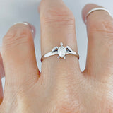 Sterling Silver Small Tortoise Ring, Turtle Rings, Ocean Animals