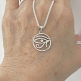 Sterling Silver Eye of Horus Necklace, Silver Chain, Religious Necklaces, Eye of Ra Chains