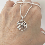 Sterling Silver Eye of Horus Necklace, Silver Chain, Religious Necklaces, Eye of Ra Chains