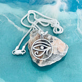 Sterling Silver Eye of Horus Necklace, Silver Chain, Religious Necklaces, Eye of Ra Chains