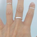 Sterling Silver High Polish Curve Thumb Band, Silver Ring, Stackable Wedding Bands
