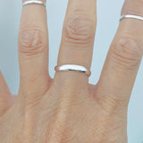 Sterling Silver High Polish Curve Thumb Band, Silver Ring, Stackable Wedding Bands