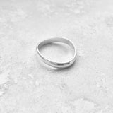 Sterling Silver High Polish Curve Thumb Band, Silver Ring, Stackable Wedding Bands