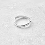 Sterling Silver High Polish Curve Thumb Band, Silver Ring, Stackable Wedding Bands