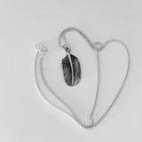 Sterling Silver Large Feather Necklace, Silver Chain, Bird Necklaces, Angels Wings