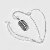 Sterling Silver Large Feather Necklace, Silver Chain, Bird Necklaces, Angels Wings