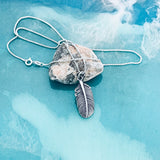 Sterling Silver Large Feather Necklace, Silver Chain, Bird Necklaces, Angels Wings
