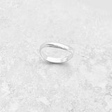 Sterling Silver High Polish Curve Thumb Band, Silver Ring, Stackable Wedding Bands