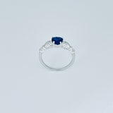 Sterling Silver Blue Sapphire CZ Heart Claddagh Ring, Irish Rings, Friendship Jewelry