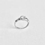Sterling SilverClear CZ Heart Irish Claddagh Ring, April Birthstone Rings, Love/Friendship Jewelry