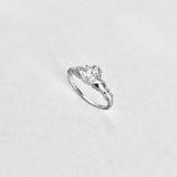 Sterling SilverClear CZ Heart Irish Claddagh Ring, April Birthstone Rings, Love/Friendship Jewelry