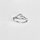 Sterling SilverClear CZ Heart Irish Claddagh Ring, April Birthstone Rings, Love/Friendship Jewelry