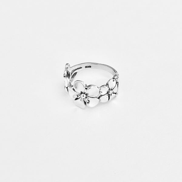 STERLING SILVER 925 HAWAIIAN SINGLE TRICOLOR PLUMERIA FLOWER STERLING SILVER 925 HAWAIIAN SINGLE TRICOLOR PLUMERIA FLOWER