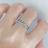 Sterling Silver Eternity Swirls Band Ring, Filigree Wedding Rings, Swirly Jewelry