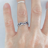 Sterling Silver Eternity Swirls Band Ring, Filigree Wedding Rings, Swirly Jewelry