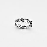 Sterling Silver Eternity Swirls Band Ring, Filigree Wedding Rings, Swirly Jewelry