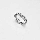 Sterling Silver Eternity Swirls Band Ring, Filigree Wedding Rings, Swirly Jewelry