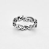 Sterling Silver Eternity Swirls Band Ring, Filigree Wedding Rings, Swirly Jewelry