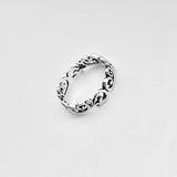 Sterling Silver Eternity Swirls Band Ring, Filigree Wedding Rings, Swirly Jewelry