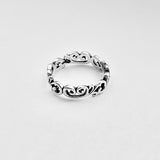 Sterling Silver Eternity Swirls Band Ring, Filigree Wedding Rings, Swirly Jewelry