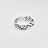 Sterling Silver Eternity Swirls Band Ring, Filigree Wedding Rings, Swirly Jewelry