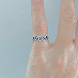 Sterling Silver Eternity Swirls Band Ring, Filigree Wedding Rings, Swirly Jewelry