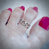Sterling Silver Four Hearts Toe Ring, Silver Rings, Love Heart Jewelry