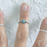 Sterling Silver Bali Style Turquoise Toe Ring | Dainty Boho Stone Silver Rings