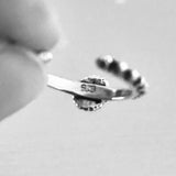 Sterling Silver Bali Style Turquoise Toe Ring | Dainty Boho Stone Silver Rings
