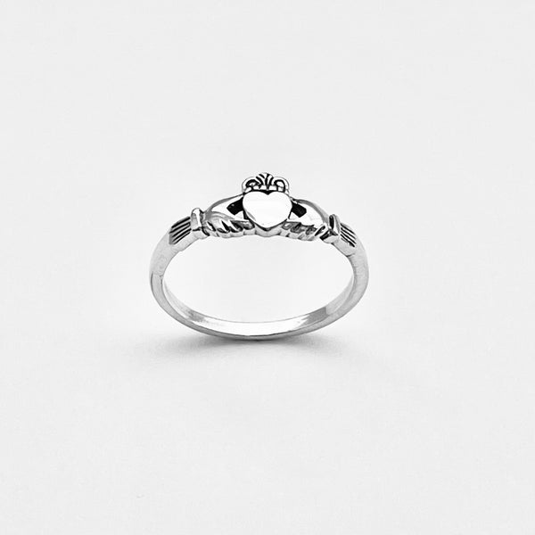 925 Sterling Silver Small Irish Claddagh Ring | Dainty Heart & Crown Jewelry