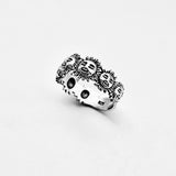 925 Sterling Silver Unisex Sunny Faces Band Ring | Sunshine Boho Sun Jewelry