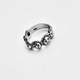 925 Sterling Silver Unisex Sunny Faces Band Ring | Sunshine Boho Sun Jewelry