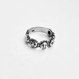 925 Sterling Silver Unisex Sunny Faces Band Ring | Sunshine Boho Sun Jewelry