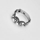 925 Sterling Silver Unisex Sunny Faces Band Ring | Sunshine Boho Sun Jewelry