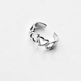 Sterling Silver Four Hearts Toe Ring, Silver Rings, Love Heart Jewelry