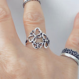 925 Sterling Silver Three Butterfly Ring | Boho Spirit Animal Insect Jewelry