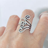 Sterling Silver Swirl Ring, Silver Ring, Statement Rings, Spiral Jewelry