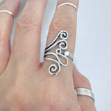 Sterling Silver Swirl Ring, Silver Ring, Statement Rings, Spiral Jewelry