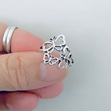 925 Sterling Silver Three Butterfly Ring | Boho Spirit Animal Insect Jewelry