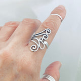 Sterling Silver Swirl Ring, Silver Ring, Statement Rings, Spiral Jewelry