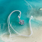 Sterling Silver Small Filigree Fleur De Lis Necklace, Silver Necklaces, Saints Chain, France, Lily