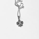 Sterling Silver Small Filigree Fleur De Lis Necklace, Silver Necklaces, Saints Chain, France, Lily