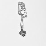 Sterling Silver Small Filigree Fleur De Lis Necklace, Silver Necklaces, Saints Chain, France, Lily