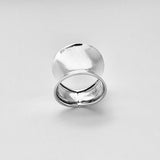 925 Sterling Silver Thin Concave Ring | Statement Boho Wide Band Silver Rings