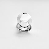 925 Sterling Silver Thin Concave Ring | Statement Boho Wide Band Silver Rings