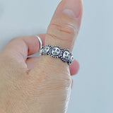 925 Sterling Silver Unisex Sunny Faces Band Ring | Sunshine Boho Sun Jewelry
