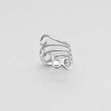 Sterling Silver Statement Swirl Wrap Ring, Boho Statement Rings, Swirly Jewelry